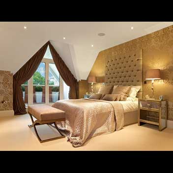 Luxurious bedroom suite upholstery