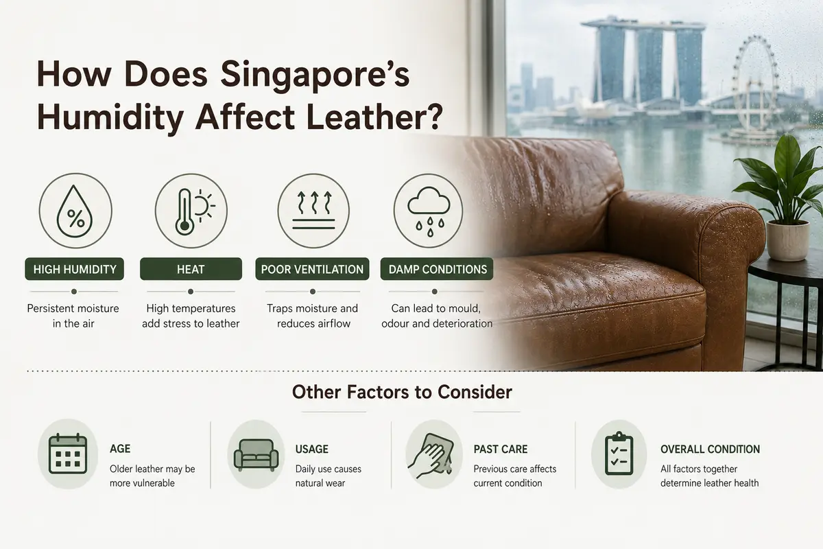 How Singapore Humidity Affects Leather Infographic on how Singapore humidity affects leather sofas